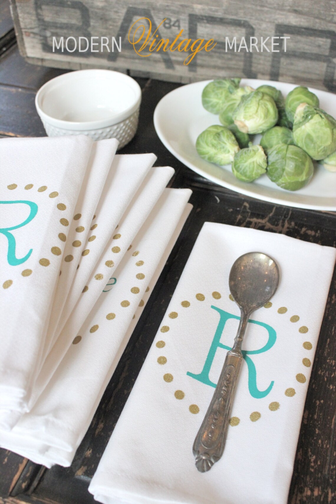 Custom Dinner Napkin Monogrammed Napkin Personalized Cloth Etsy