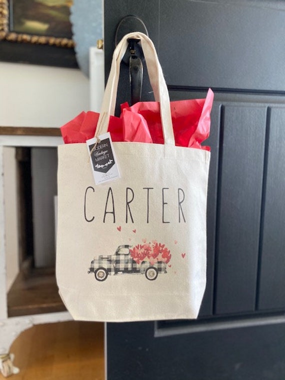 Valentines Day Tote Bag Personalized Valentines Day Bag Canvas