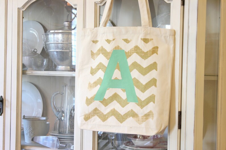 Monogrammed Tote bag,Chevron Bag,Bridesmaid Tote Bag Custom Tote Bag,gold,Modern Vintage Market Wedding Tote 1 MODERN CHEVRONTote Bag