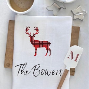 Christmas Tea Towel - Custom Tea Towel - Farmhouse Christmas -Personalized Tea Towel