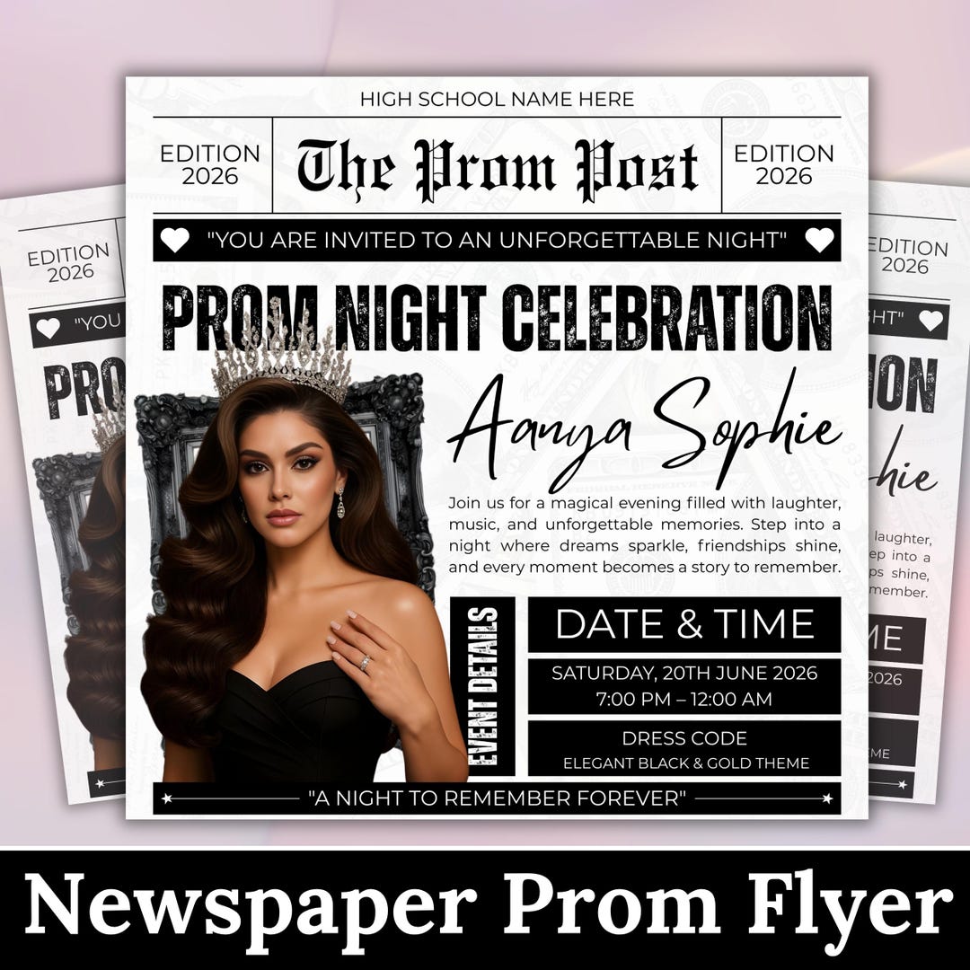 Prom Printable Editable Prom Night Invitation Canva Template, Prom Send off Flyer ...