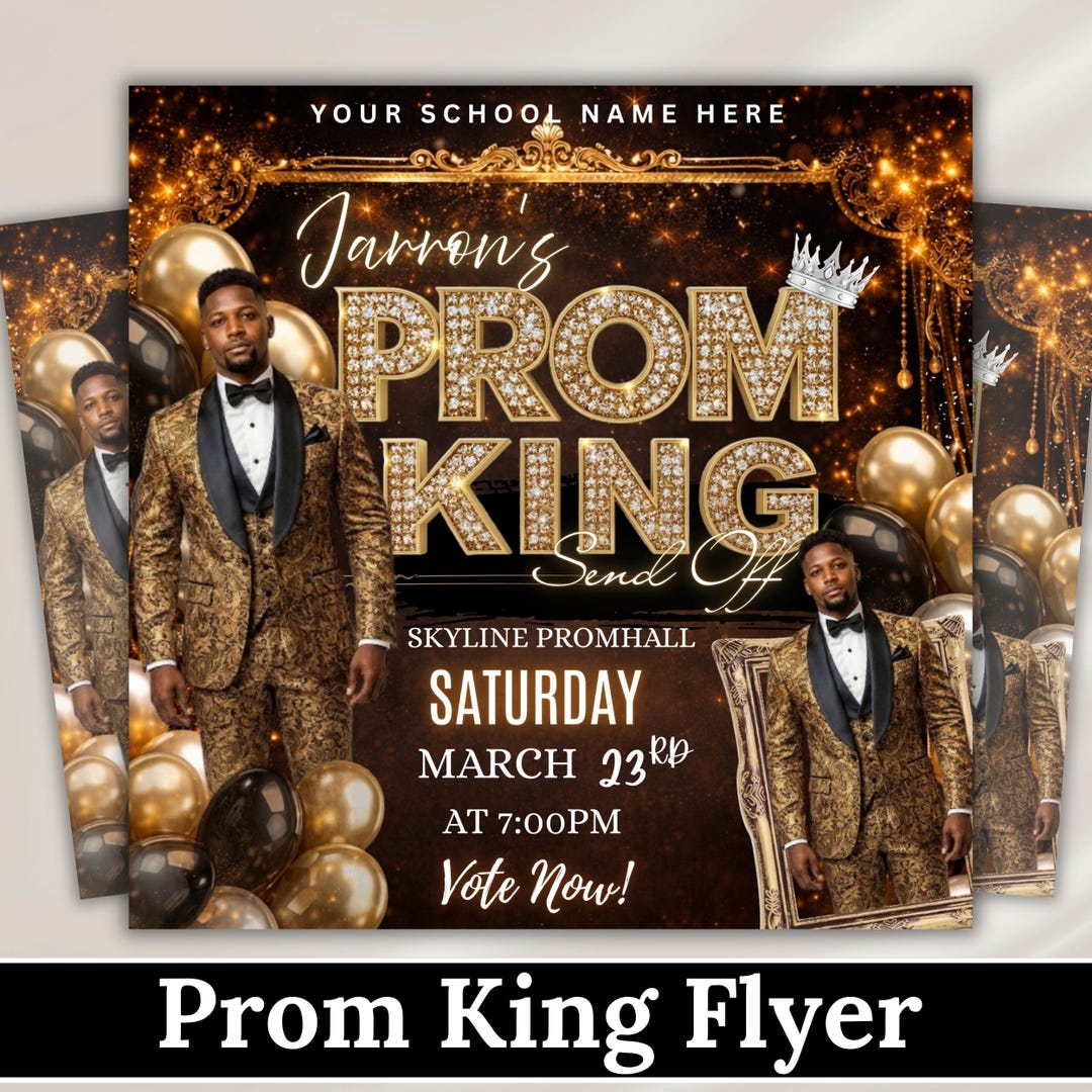 Prom Printable Editable Prom King Voting Flyer Canva Template, Prom Send off Party ...