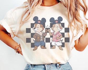Funny Chip and Dale Disneyland PNG, Disney Park Ice Cream PNG File, Chip Dale Double Trouble Tee Design, Magic Kingdom Family