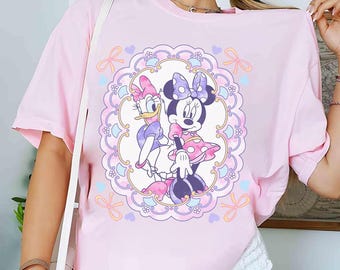 Retro Disney With My Bestie PNG, Minnie Mouse Daisy Duck Coquette Bow Design, Best Friends Disneyland Matching Digital Download