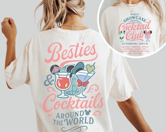 Two-sided Disney Besties Cocktail Clubs Drink Around The World Png, Disney Epcot Drink Tour Png, Disney Family Matching Trip 2026 Png