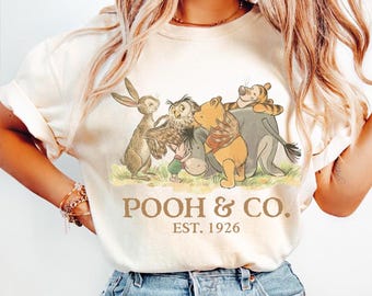 Retro 90s Pooh & Co EST 1926 PNG, Vintage Pooh And Friends Png, Winnie The Pooh, Disney Pooh Disney World