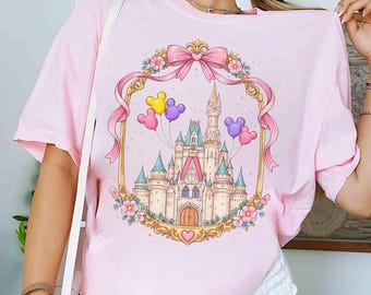 Coqueta del Castillo Mágico con Lazo Rosa PNG, La Bella Durmiente Digital del Reino Mágico, Cinta Rosa de Dibujos Animados PNG, Princesa PNG para Vacaciones en Familia