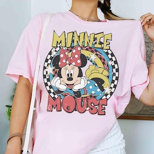 Retro Minnie Mouse png, Musse Pigg png, Mus png, Barntröja png design, Rutig png, Födelsedags-T-shirt png, Liten flicka png, Rolig Minnie Mouse png bild 1