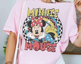 Retro Minnie Mouse Png, Mickey Png, Mouse Png, Kids Shirt Png Design, Checkered Png, Birthday T Shirt Png, Little Girl Png, Funny Minnie Png