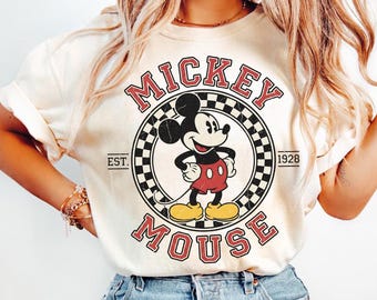 Vintage Mickey Mouse PNG, Retro Disney Mickey 1928 PNG, Classic Checkered Mickey PNG, Disney World Family Trip Png, Digital File Download