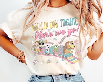 Retro Slinky Dog Dash Inspired Png, Hold On Tight Here We Go Tee, Toy Story Land Rollercoaster Tee, Hollywood Studios Vacation Png
