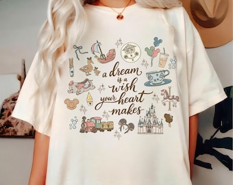 Disneyworld Princess PNG, A Dream Is A Wish Your Heart Makes, Cinderella Inspired Graphic, Disneyland Trip Instant Download