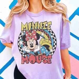 Retro Minnie Mouse png, Musse Pigg png, Mus png, Barntröja png design, Rutig png, Födelsedags-T-shirt png, Liten flicka png, Rolig Minnie Mouse png bild 3
