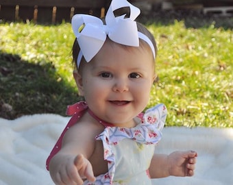 Baby White Boutique Bow Headband