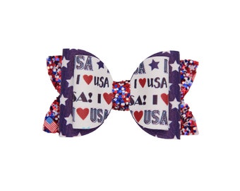 4th of July Hair Bow - July 4th Hair Clip - July 4th Barrette - Baby Patriotic Headband