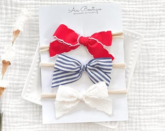 Baby Girls Hair Bow Set - Newborn Baby Headband  - Baby Summer Headband Set