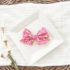 Girls Strawberry Hair Bow - Baby Strawberry Headband - Strawberry Hair Clip