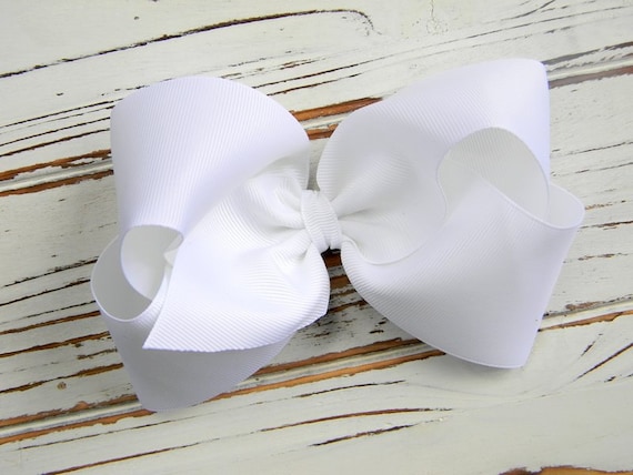 White Boutique Hair Bow Extra Large White Hair Bow Extra Large Boutique Bow Extra Large White Bow