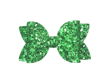 Green Glitter Bow Headband - Green Glitter Bow Hair Clip - Green Glitter Barrette - Green Bow Hair Clip