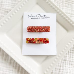 Fall Hair Clip - Pumpkin Hair Clip - Turkey Hair Clip - Handmade Gift for Girls - Girls Fall Barrettes