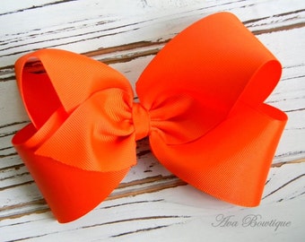 Orange Boutique Hair Bow - Extra Large Orange Hair Bow - Extra Large Boutique Bow - Extra Large Orange Bow
