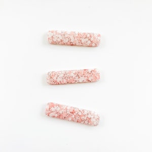 Enchanted Glitter Hair Clip - Girls Pink and White Glitter Hair Clip - Girls Pink Hair Clip - Glitter Hair Clip - Gifts for Girls