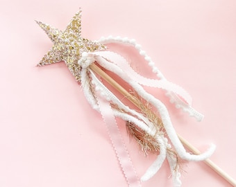 Glitter Star Wand - Sparkle Star Wand Princess Wand - Party Favor Wand - Fairy Wand = Dress Up Play -