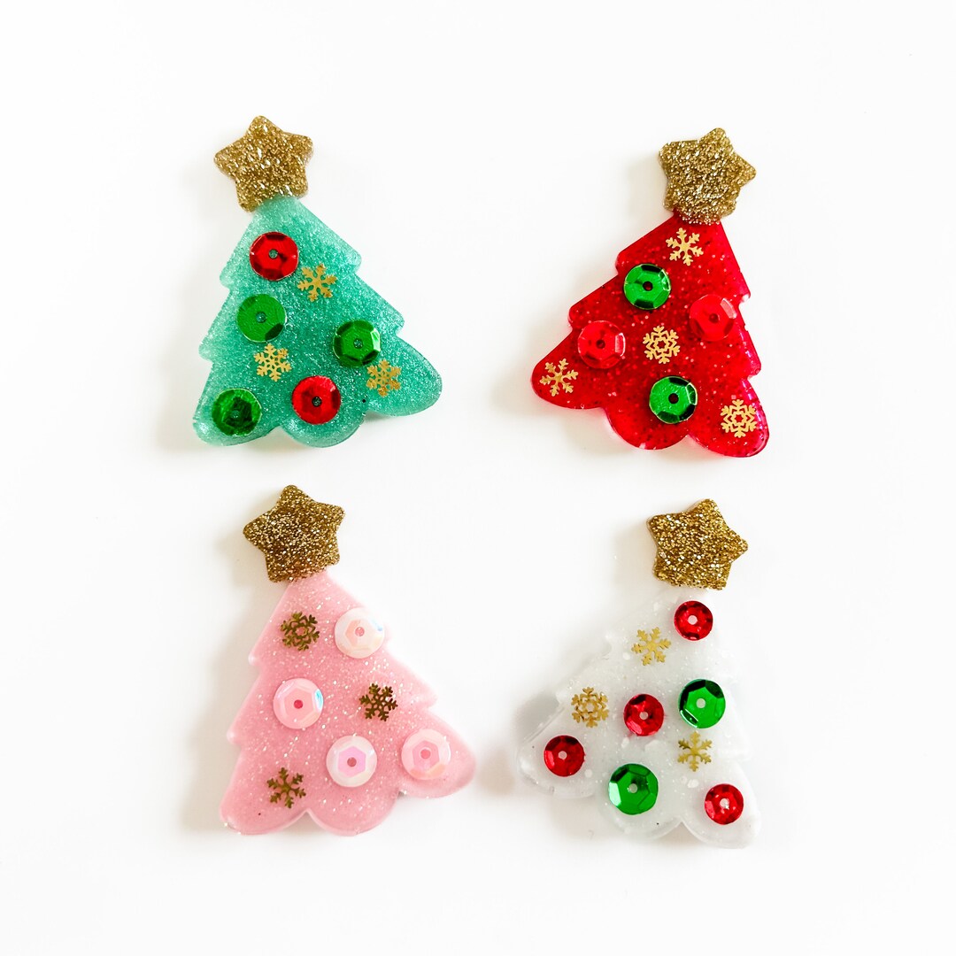 Christmas Hair Clip Christmas Tree Hair Clip Girls Etsy