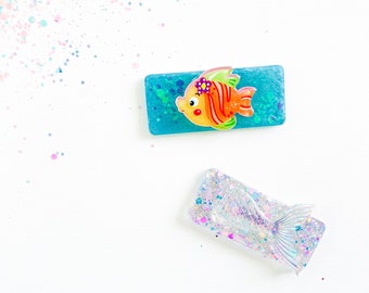 Girls Summer Barrette - Mermaid Hair Clip - Girls Fish Hair Clip