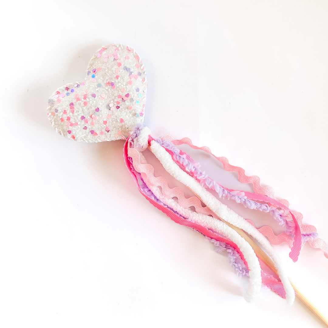 Valentine Wand Glitter Heart Wand Sparkle Heart Wand Princess Wand