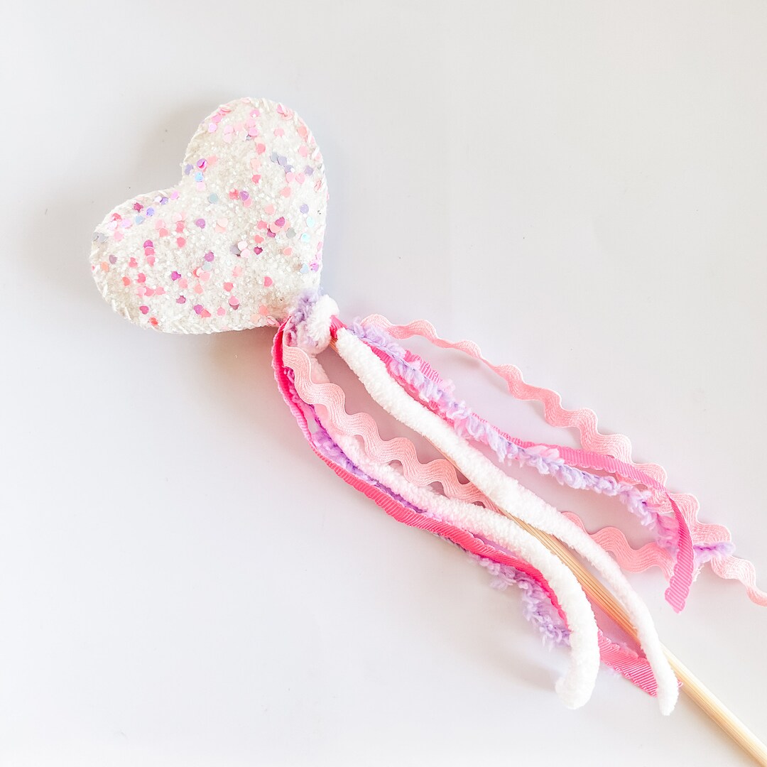 Glitter Heart Wand Sparkle Heart Wand Princess Wand Magic Etsy