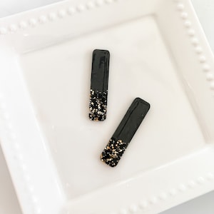 Little Black Hair Clip - Girls Hair Clip - Pink Hair Clip - Black Clippie - Girls Hair Clip - Handmade Gift - Formal Hair Clip