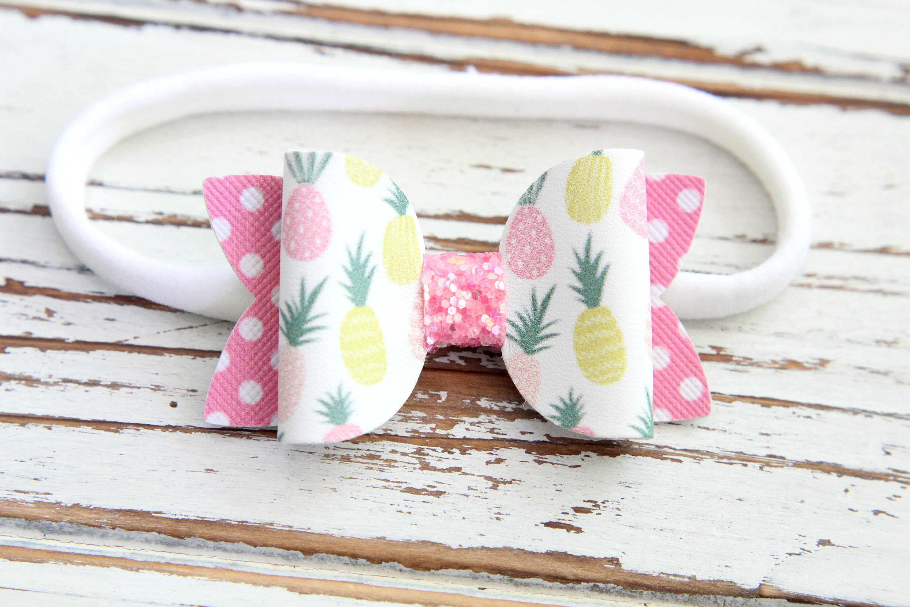 Pineapple Bow Headband Pineapple Bow Hair Clip Leather Bow Etsy Ireland