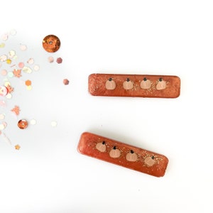 Pumpkin Hair Clip - Girls Hair Clip - Pumpkin Hair Clip - Fall Hair Clippie - Girls Hair Clip - Handmade Gift - Girls Fall Hair Clip