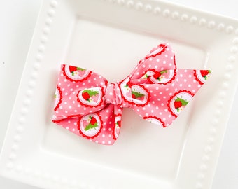 Strawberry Hair Bow - Baby Strawberry Headband - Strawberry Hair Clip