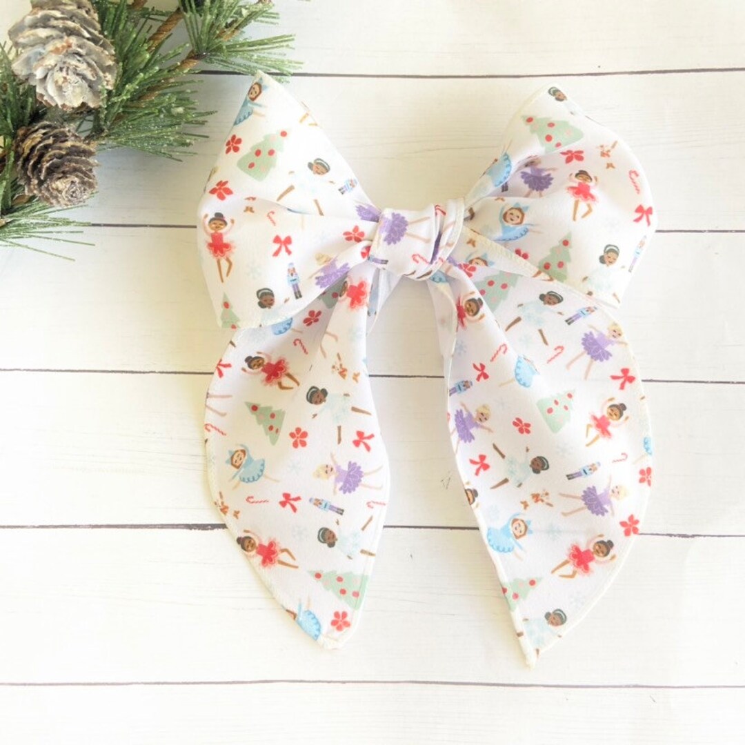 Nutcracker Hair Bow Nutcracker Hair Clip Hand Tied Bow Etsy
