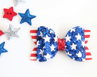 4th of July Baby Bow Headband - July 4th Bow Hair Clip - July 4th Barrette