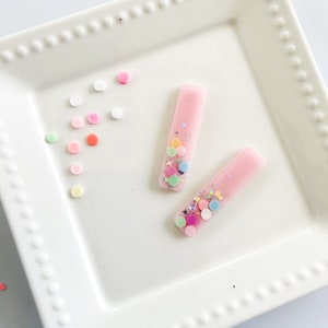Confetti Sparkles Hair Clip - Girls Hair Clip - Pink Hair Clip - Glitter Hair Clip- Pink Hair Clip - Gifts for Girls - Handmade Gift