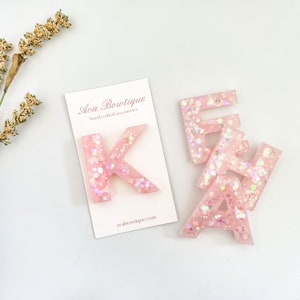 Pinza para el cabello con inicial - Pinza para el cabello personalizada - Pasador con letras - Regalo personalizado - Pinza para el cabello con letras para niñas