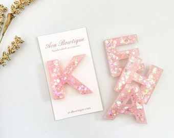 Initial Hair Clip   Personalized Hair Clip  Letter Barrette  Personalized Gift Girls Letter Clippie
