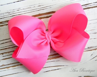 Hot Pink Boutique Hair Bow  Extra Large Hot Pink Hair Bow  Extra Large Boutique Bow  Extra Large Hot Pink Bow