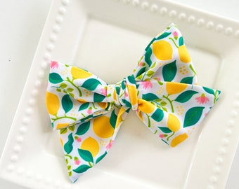 Summer Hair Bow - Baby Summer Headband - Girls Lemon Hair Clip