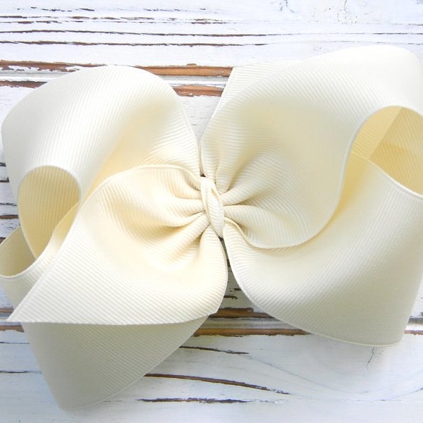 Ivory Boutique Hair Bow - Extra Large Ivory Hair Bow - Extra Large Cream Boutique Bow - Cream Boutique Hair Bow