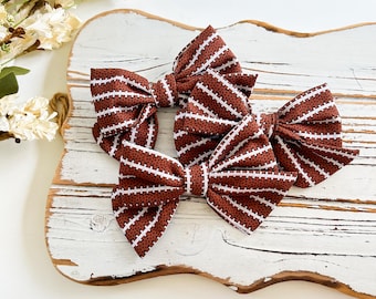 Football Hair Bow  Football Bow Headband  Football Bow Hair Clip