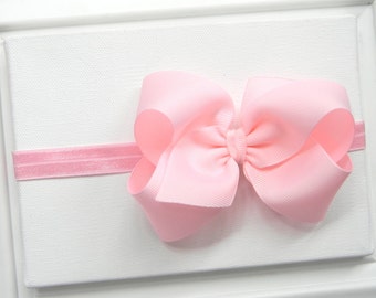 Baby Light Pink Boutique Bow Headband