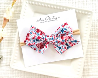 Girls 4th of July Hair Bow - Baby 4th of July Headband  - Independence Day Hair Clip
