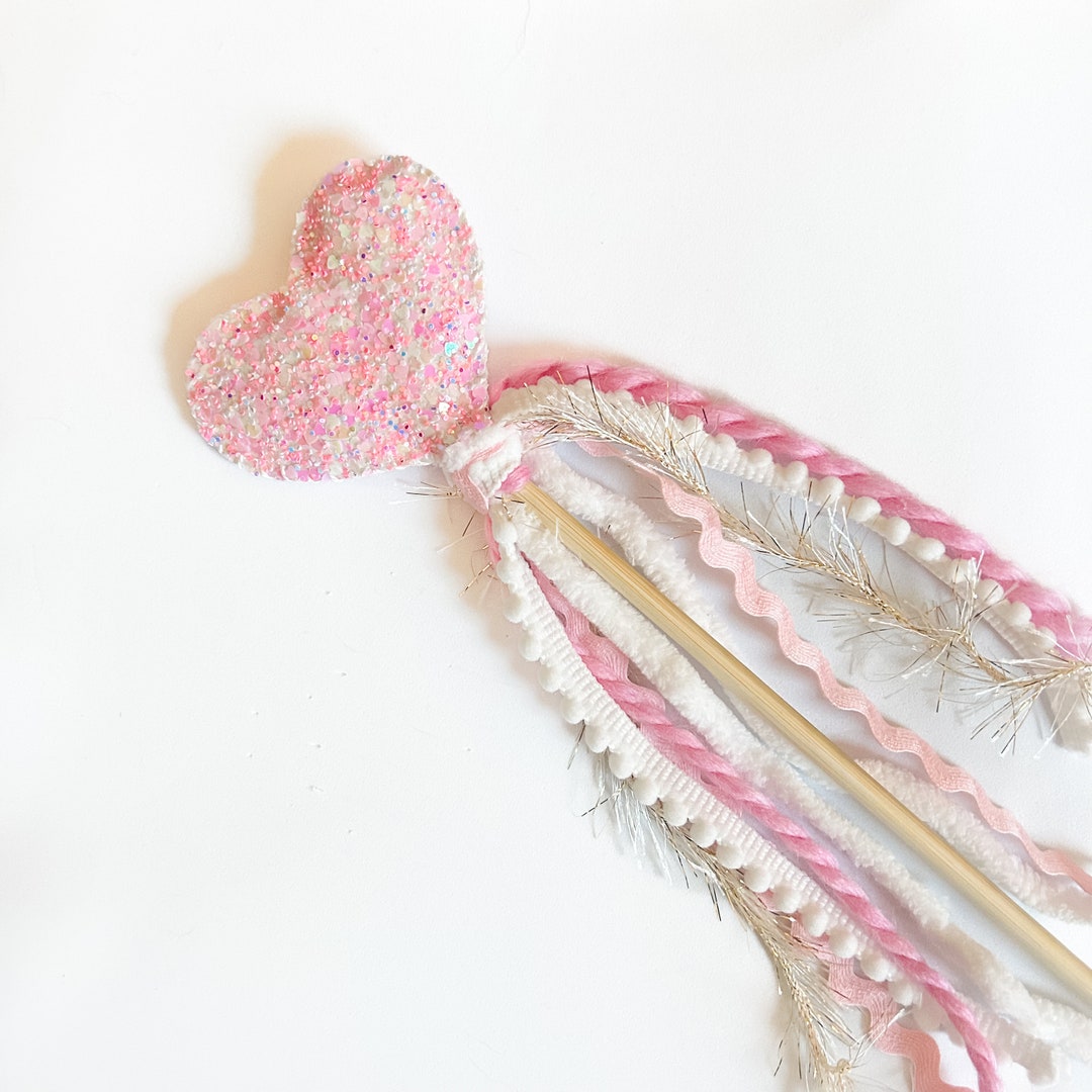 Glitter Heart Wand Sparkle Heart Wand Princess Wand Magic Etsy