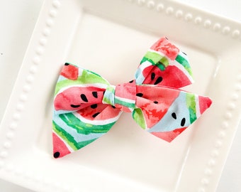 Summer Watermelon Hair Bow - Baby Summer Headband - Girls Watermelon Hair Clip