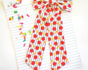 Back to School Apple Pencil Hair Bow Girl Hair Clip Teacher Appreciation Gift Idea First Day School Accessory Toddler Bow Preschool Barrette