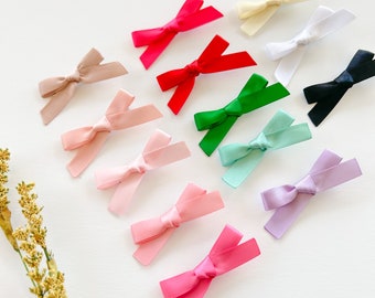 Mini Satin Bow Hair Clip  Satin Bow Headband
